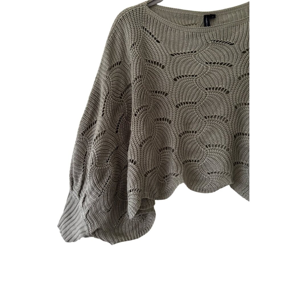 Anthropologie Moon Madison Green Scalloped Knit Flowy Sweater - Picture 9 of 13